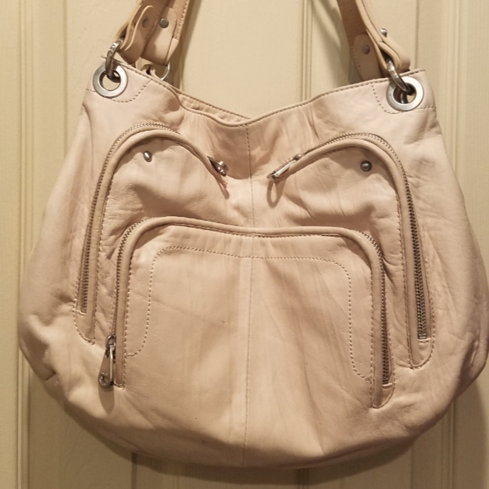 Perlina NY double strap shoulder bag calfskin
